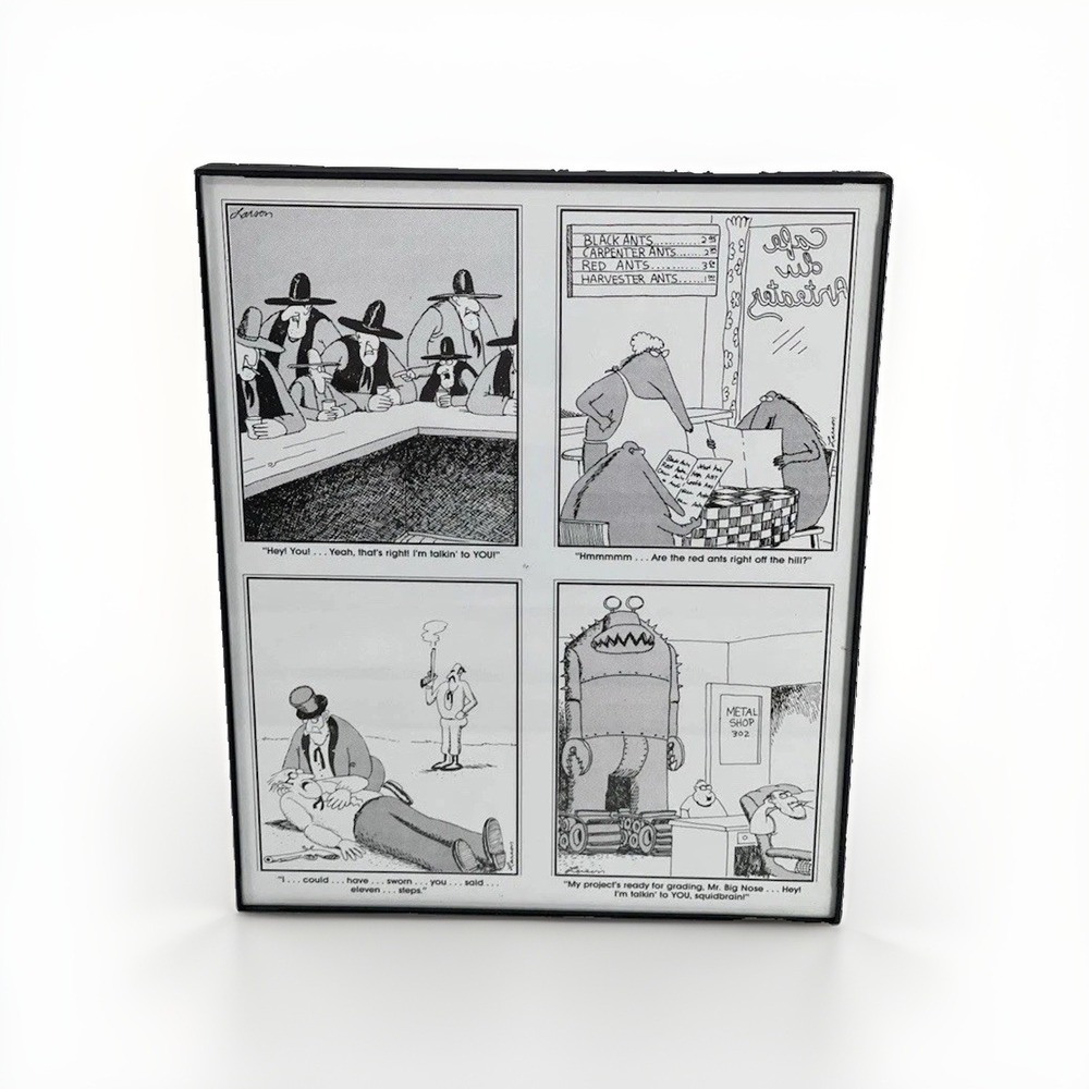Gary Larson The Far Side Cartoon Framed 4 Panel Comic Print Humor Vintage MCS